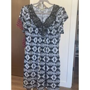 One World Black Dress Embellish Accents Dress‎ Women’s Size L